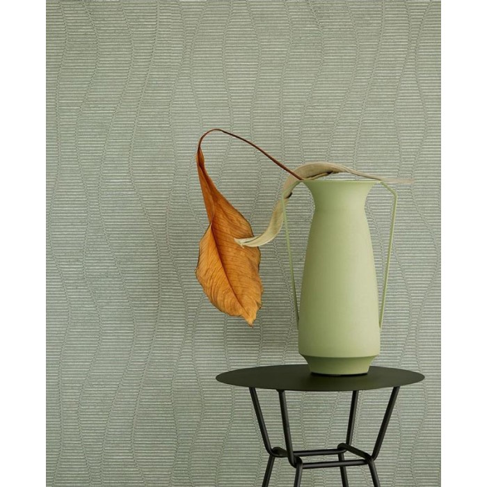 Papeldecor|Papel pintado verde formas onduladas|Papel Pintado