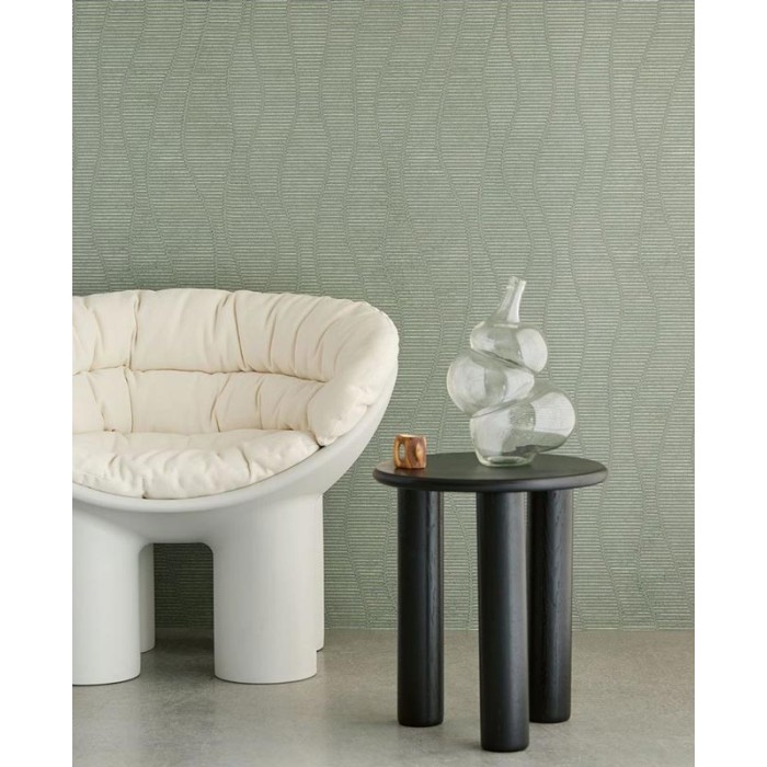 Papeldecor|Papel pintado verde formas onduladas|Papel Pintado