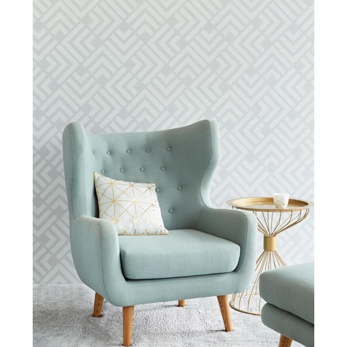 Papel pintado geométrico azul gris -  2-5810