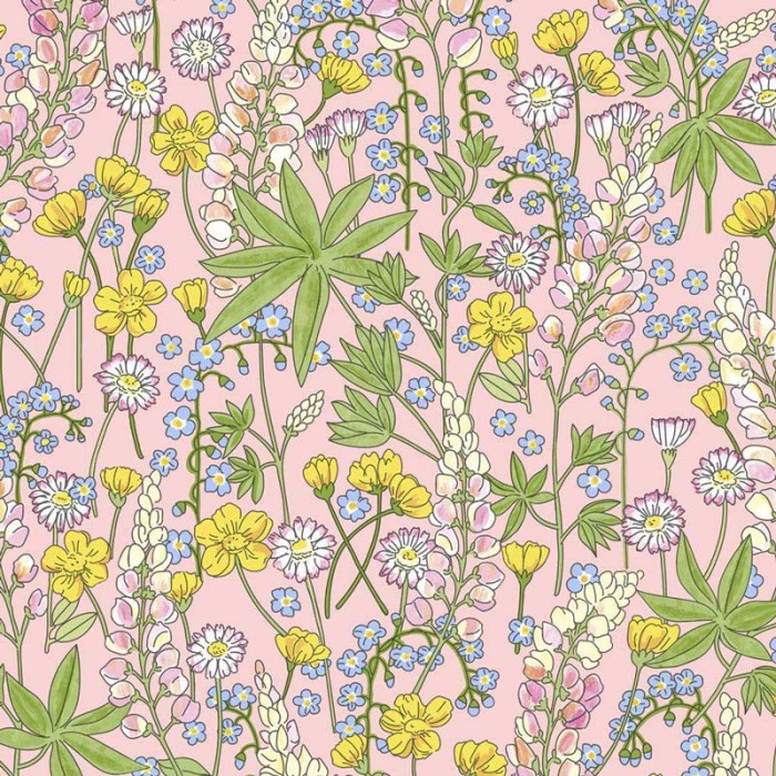 Papeldecor|Papel pintado juvenil flores multicolor|Papel Pintado