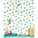 Papeldecor|Papel pintado infantil lunares azules|Papel Pintado