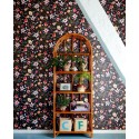 Papeldecor|Tapete Blumen Aquarell schwarz|Tapeten