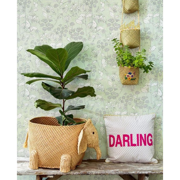 Papeldecor|Tapete grüne Blumen jugendlich|Tapeten