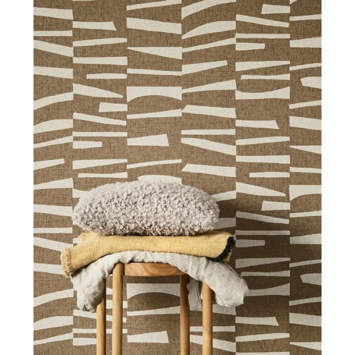 Papel pintado patrón étnico marrón -  2-5849