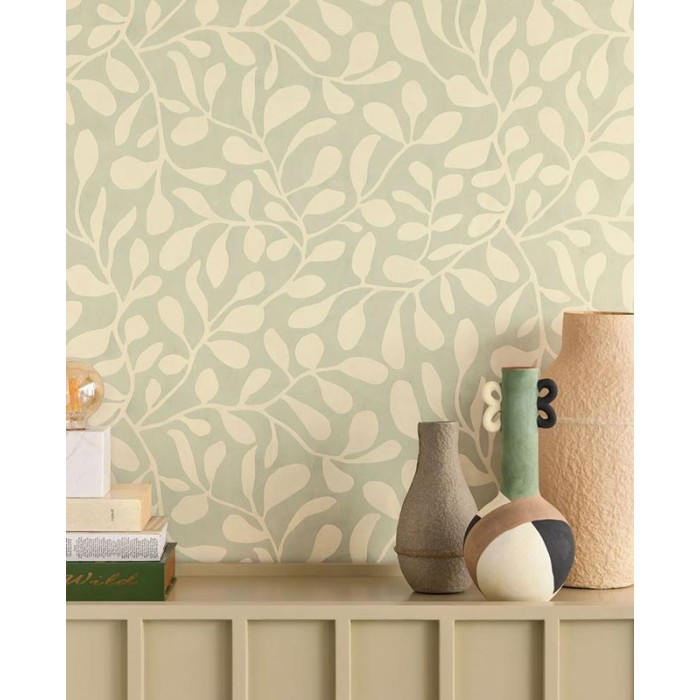 Papeldecor|Tapete Blätter Aquarell grün|Tapeten