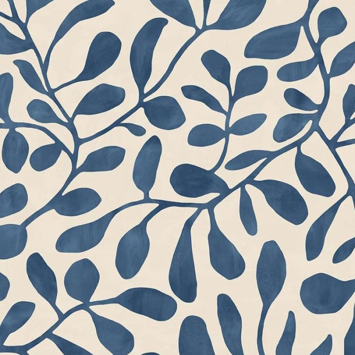 Papeldecor|Papel pintado hojas acuarela azul|Papel Pintado