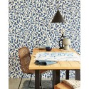 Papeldecor|Wallpaper watercolor leaves blue|Wallpaper