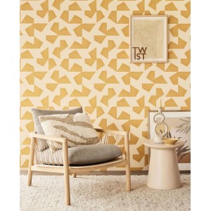 Casadeco|Papier peint style rétro marron et mauve avec formes rectangulaires|Rétro 2