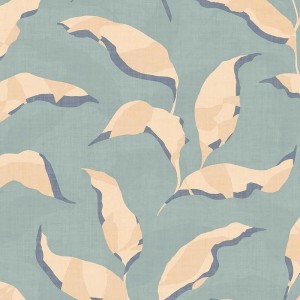 Casadeco|Blue vinyl wallpaper with textured textile effect|Blue