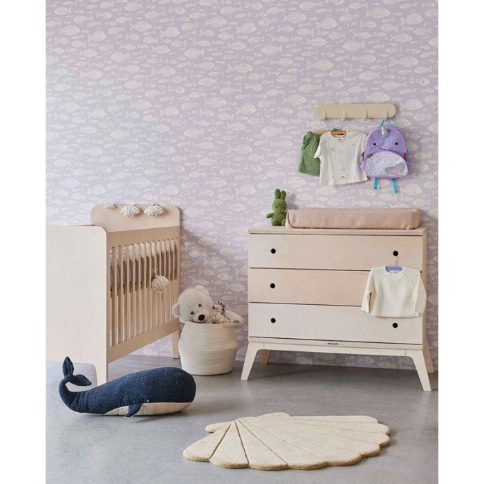 Papeldecor|Papel pintado infantil peces morado/lila|Papel Pintado