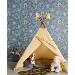 Papeldecor|Tapete glänzender goldener blauer Gips|Tapeten 2