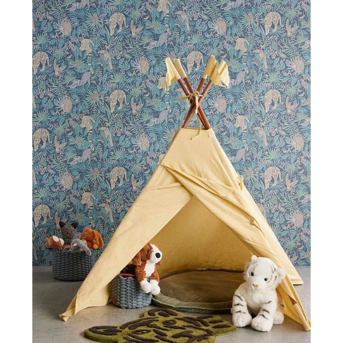 Papeldecor|Papier peint jungle tropicale bleue|Papier Peint