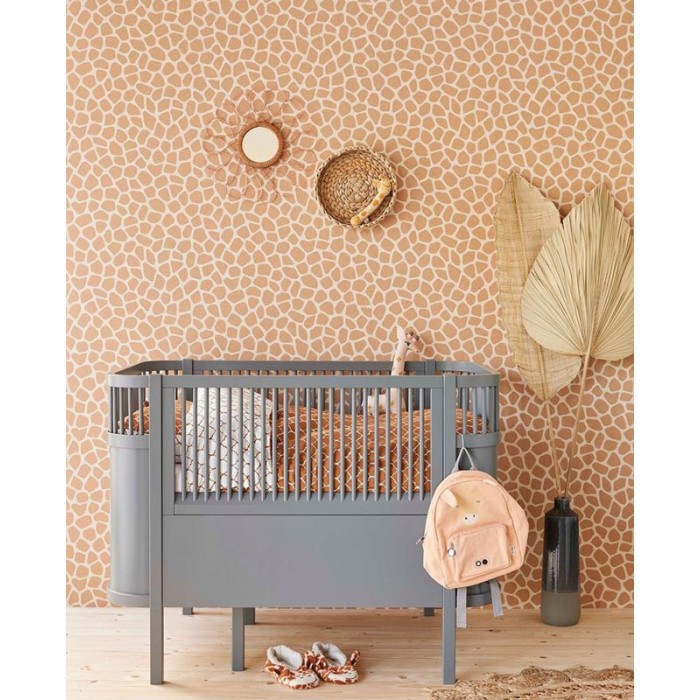 Papeldecor|Kindertapete Giraffenfell orange/weiß|Lederimitat