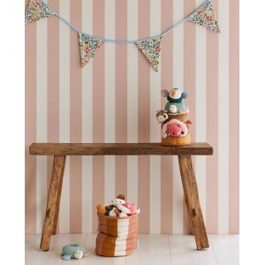 Casadeco|Papier peint fleurs sauvages blanc avec feuillage corail|Papier Peint 2