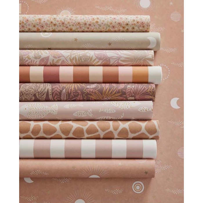 Papeldecor|Papier peint rayures roses et blanc|Papier Peint