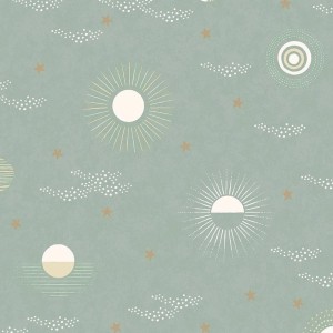 Papeldecor|Tapete floral im orientalischen Stil mit hellgrünen japanischen Kirschblüten|Tapeten