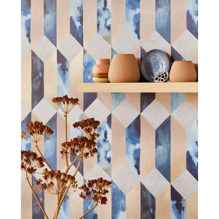 Papeldecor|Vliestapete 3D Aquarell Blau|Tapeten