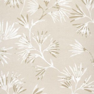 Casadeco|Floral wallpaper with coral-colored Japanese water lilies|Japanese Flowers