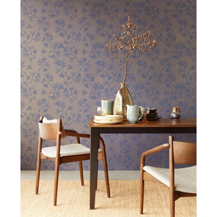 Papeldecor|Wallpaper Japanese flowers linen effect|Wallpaper