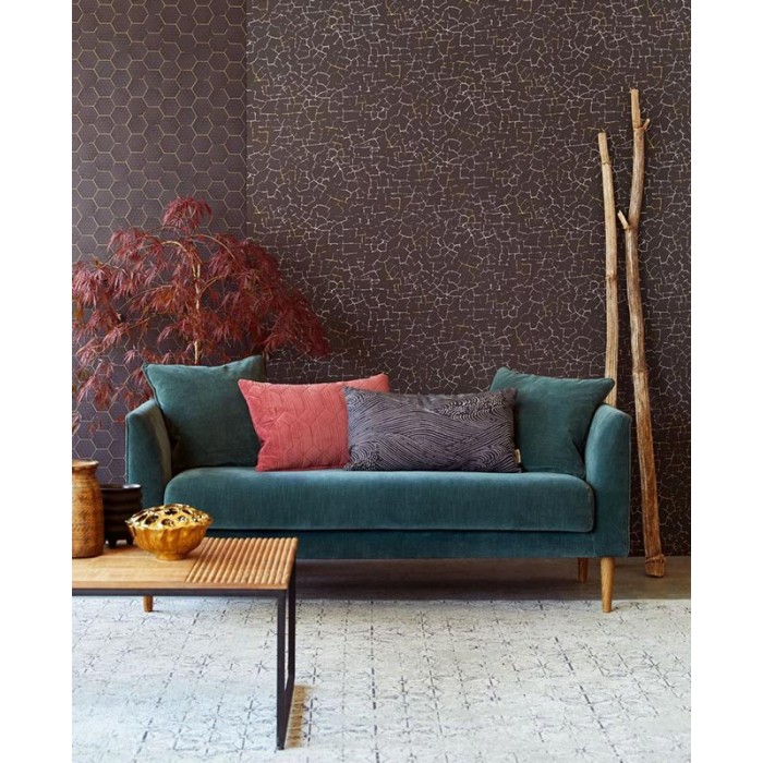 Papeldecor|Papel pintado patrón craquelado negro|Papel Pintado