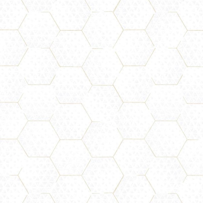 Papeldecor|Papel pintado patrón abeja blanco oro|Papel Pintado