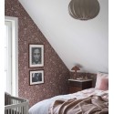 Borastapeter|Papier peint floral Nocturne rose bordeaux doré|Scandinave