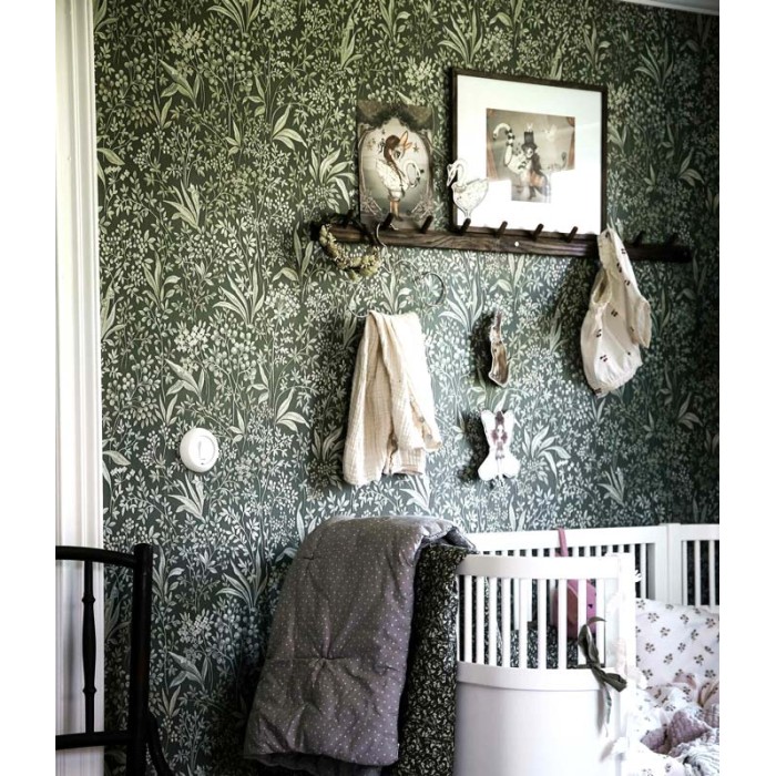 Borastapeter|Wallpaper golden green Nocturne floral|Scandinavian