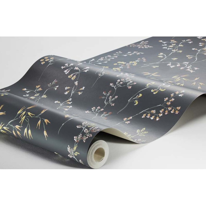 Borastapeter|Papier peint floral prairie multicolore gris foncé|Scandinave