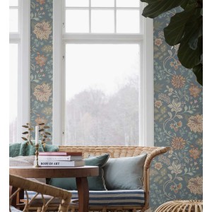 As Creation|Papel pintado estilo floral nórdico rosa y dorado|Escandinavo 2