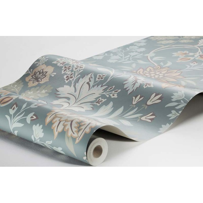 Borastapeter|Papier peint floral vintage bleu clair terre|Scandinave