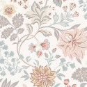 Borastapeter|Papier peint floral élégant rose vert crème|Scandinave