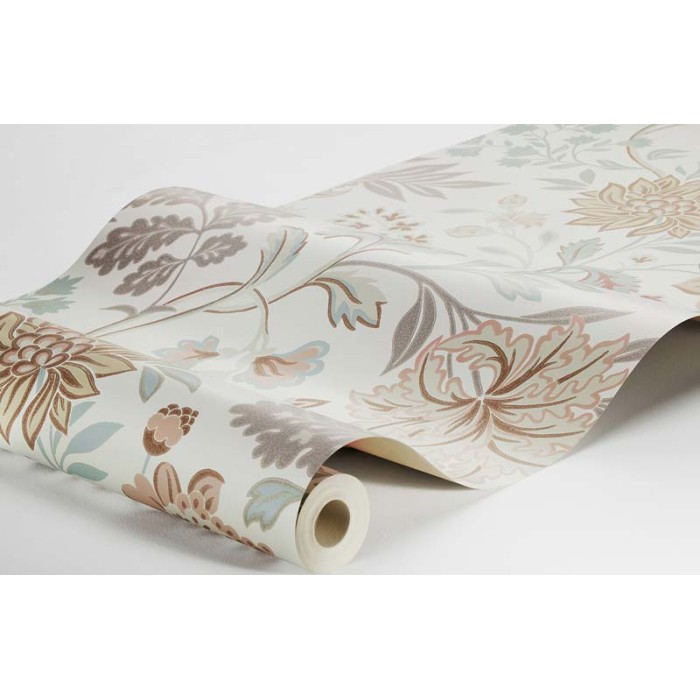 Borastapeter|Papel pintado floral elegante rosa verde crema|Escandinavo