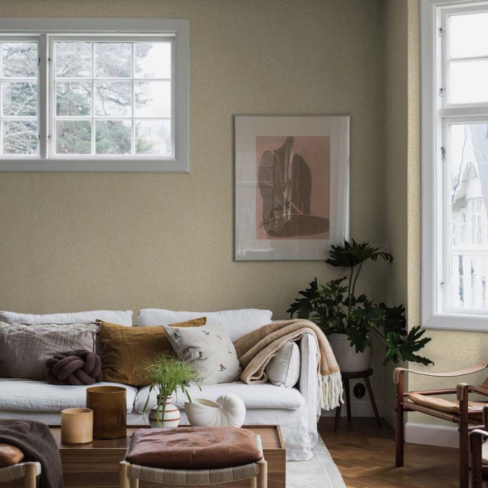 Borastapeter|Papier peint feuilles scandinaves jaune chaud|Papier Peint