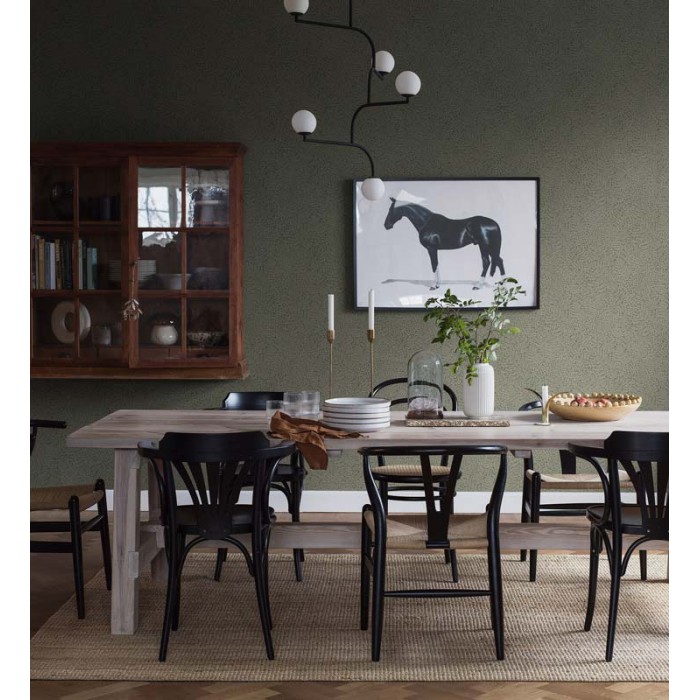 Borastapeter|Papel pintado hojas escandinavo verde oscuro|Papel Pintado