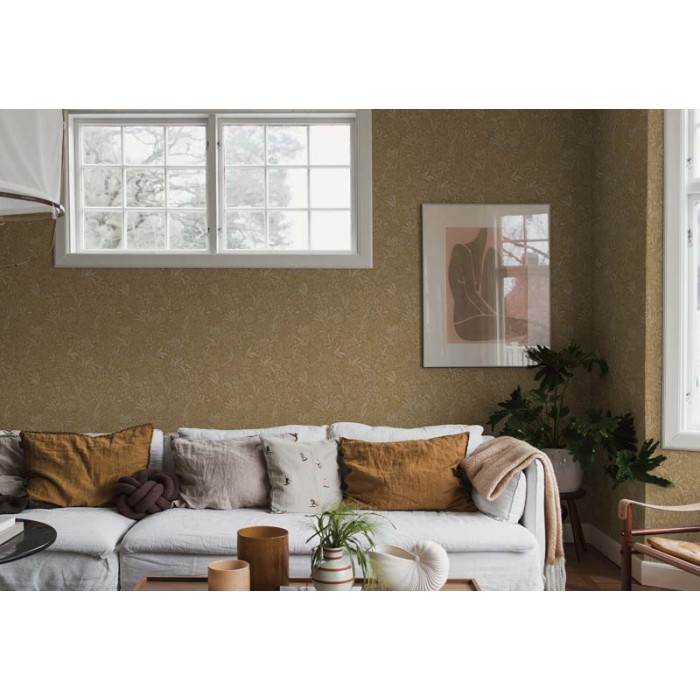 Borastapeter|Tapete dunkelocker skandinavisch floral|Tapeten