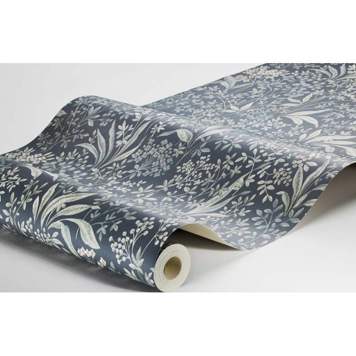 Borastapeter|Papel pintado floral escandinavo azul apagado|Papel Pintado
