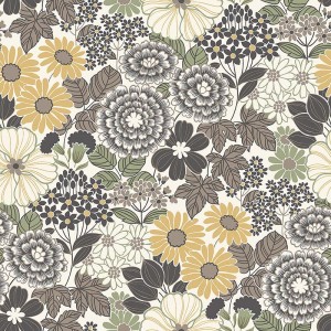 Caselio|Tapete retro wellige grün-violette Streifen|Retro