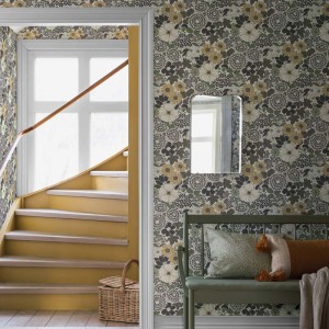 Casadeco|Sunflower and wildflower wallpaper in cheerful multicolor tones|Vintage Flowers 2