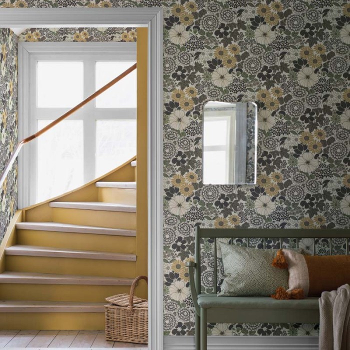 Borastapeter|Wallpaper brown yellow leaf pattern|Youth Style