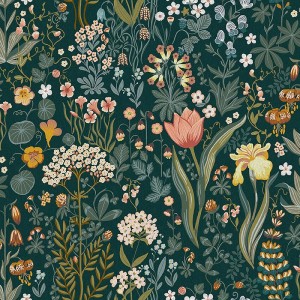 Papeldecor|Wallpaper modern large grey and gold leaves|Wallpaper