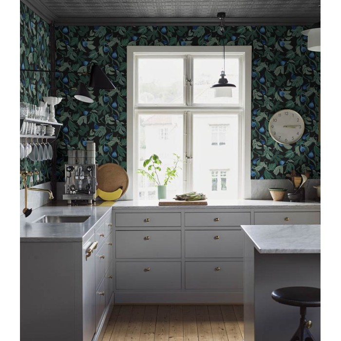 Borastapeter|Wallpaper floral with figs black background|Wallpaper