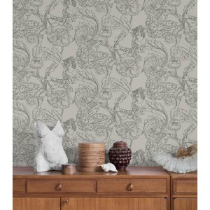As Creation|Wallpaper gray floral Art Nouveau design|Wallpaper 2