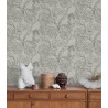 Borastapeter|Wallpaper grey tones botanical and human illustrations|Figurative
