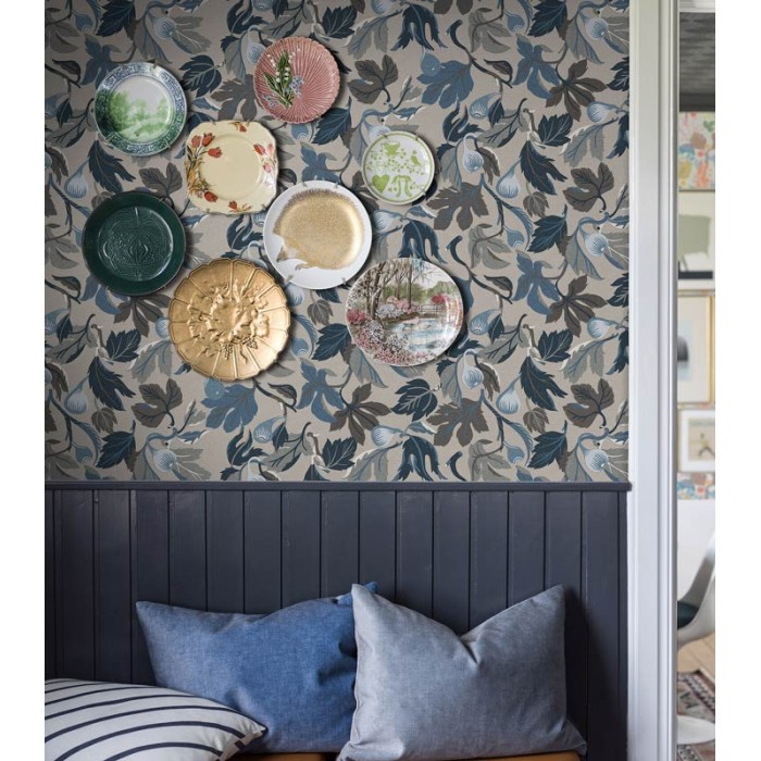 Borastapeter|Papier peint floral figues tons bleus gris|Papier Peint