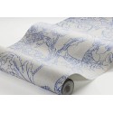 Borastapeter|Papier peint illustrations botaniques et humaines bleu gris|Figuratif