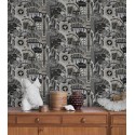 Borastapeter|Wallpaper bold expressive retro fauna|Abstract