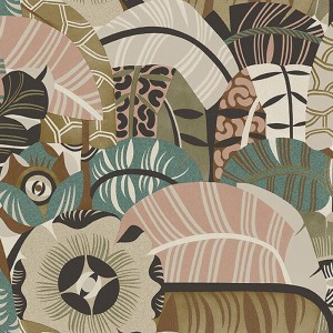 Architects Paper|Floral wallpaper with green watercolor leaves|Floral