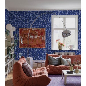 Casadeco|Papel pintado efecto tela azul denim|Azul 2