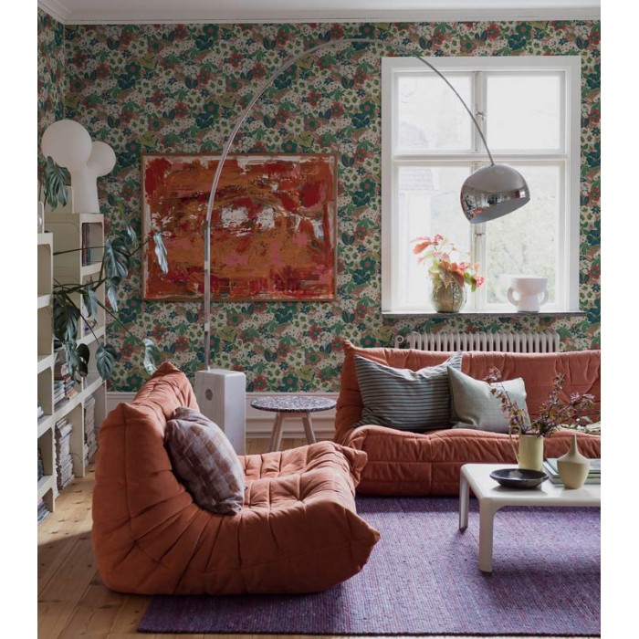 Borastapeter|Wallpaper playful Scandinavian flora fauna|Wallpaper