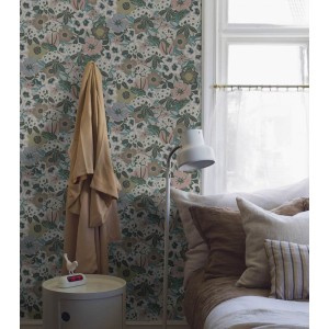 Papeldecor|Papier peint textile fleuri effet lin pour espaces chaleureux|Papier Peint 2